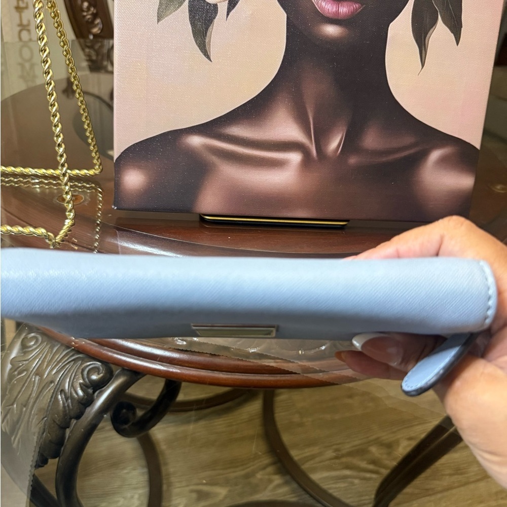 Guess Light Blue Wallet with Gold Accents - Picture 3 of 6